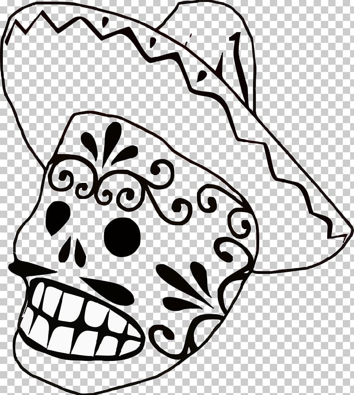 Calavera Mexican Cuisine Day Of The Dead PNG, Clipart, Artwork, Beard And Moustache, Black, Black And White, Bone Free PNG Download