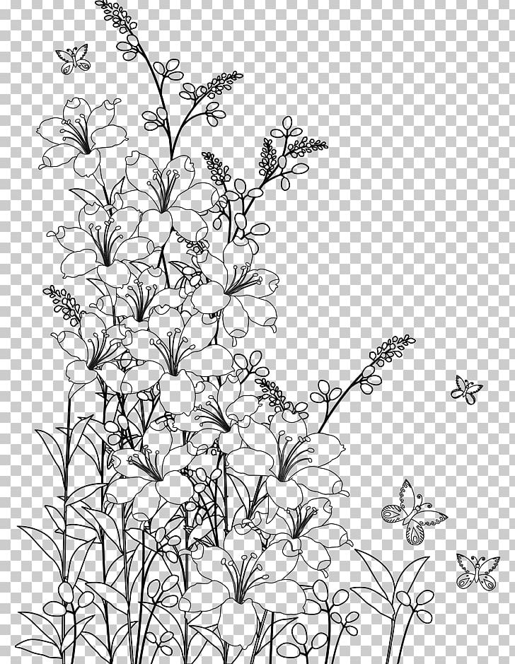 Coloring Book Adult Flower PNG, Clipart, Adult, Black And White, Branch, Child, Color Free PNG Download