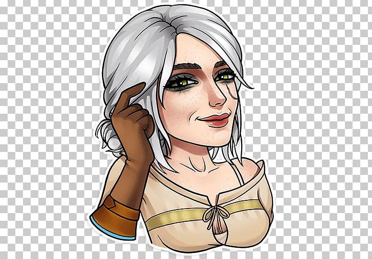 The Witcher Telegram Sticker Hair Illustration PNG, Clipart, Arm, Art, Brown Hair, Cartoon, Cheek Free PNG Download