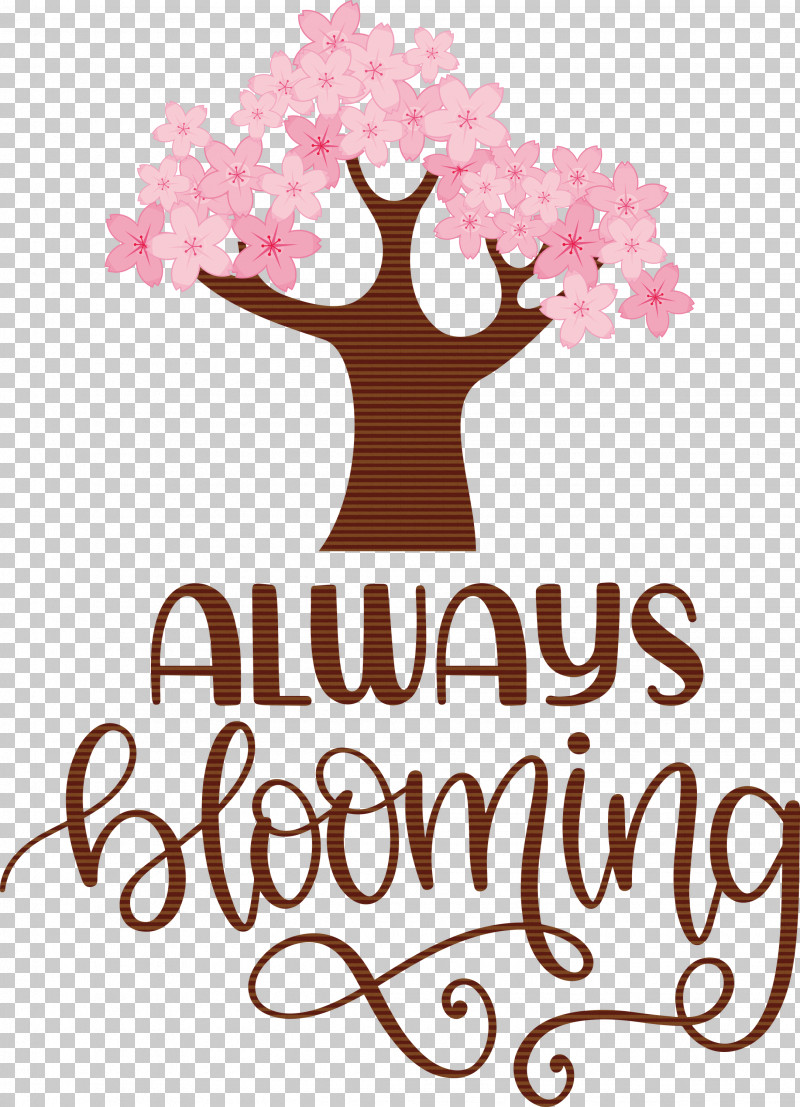 Always Blooming Spring Blooming PNG, Clipart, Blooming, Flower, Happiness, Logo, M Free PNG Download