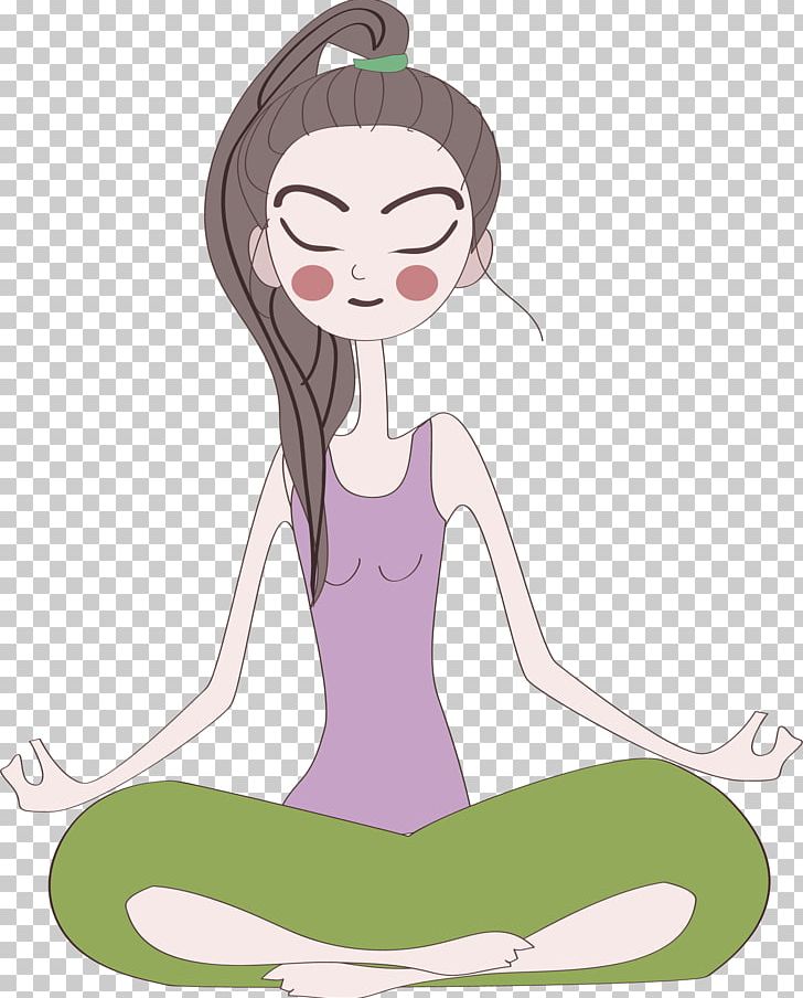 Cartoon Yoga Instructor PNG, Clipart, Animation, Arm, Art, Beautiful Lady, Black Hair Free PNG Download