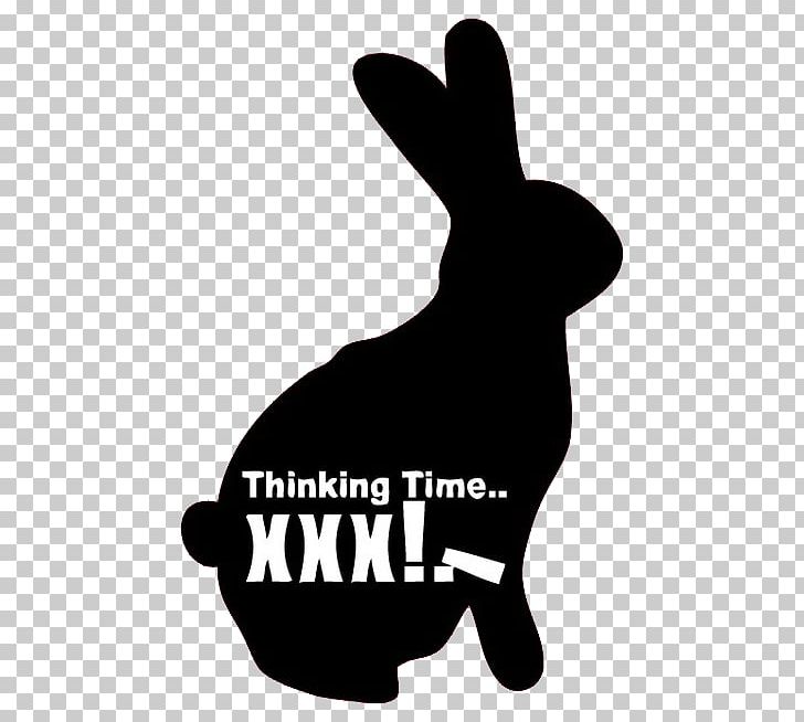 Domestic Rabbit European Rabbit Dog Logo PNG, Clipart, Animals, Background Black, Black, Black And White, Black Background Free PNG Download