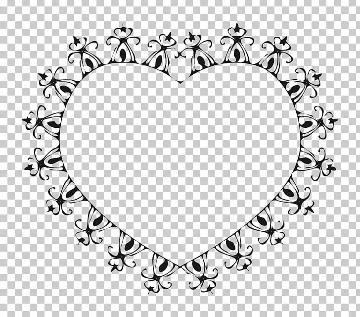 Flower Heart Frame Free. PNG, Clipart, Area, Black, Black And White, Branch, Circle Free PNG Download