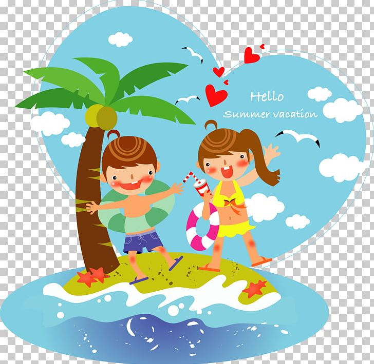 Vacation Summer PNG, Clipart, Area, Beach, Cartoon, Cartoon Character, Cartoon Cloud Free PNG Download