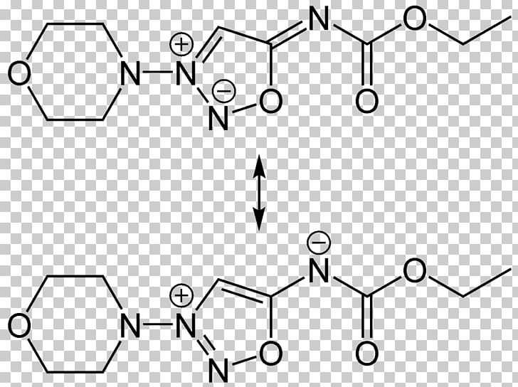 Structure Molsidomine Structural Formula Chemical Formula Skeletal Formula PNG, Clipart, Angle, Area, Atom, Auto Part, Black And White Free PNG Download