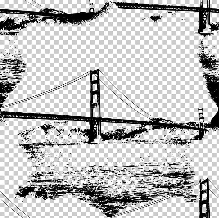 Golden Gate Bridge Line Art PNG, Clipart, Area, Art, Artwork, Black And White, Bridge Free PNG Download