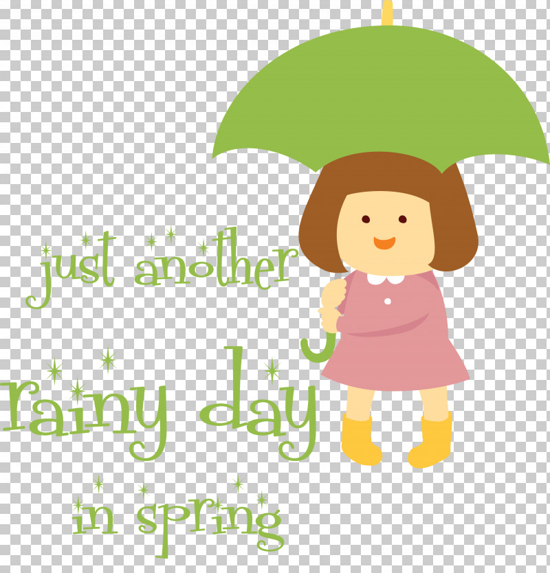 Raining Rainy Day Rainy Season PNG, Clipart, Behavior, Cartoon, Character, Green, Happiness Free PNG Download