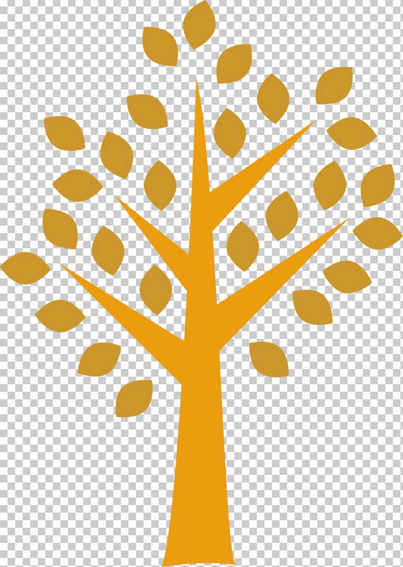Yellow Line Leaf Tree Plant PNG, Clipart, Abstract Tree, Cartoon Tree, Leaf, Line, Plant Free PNG Download
