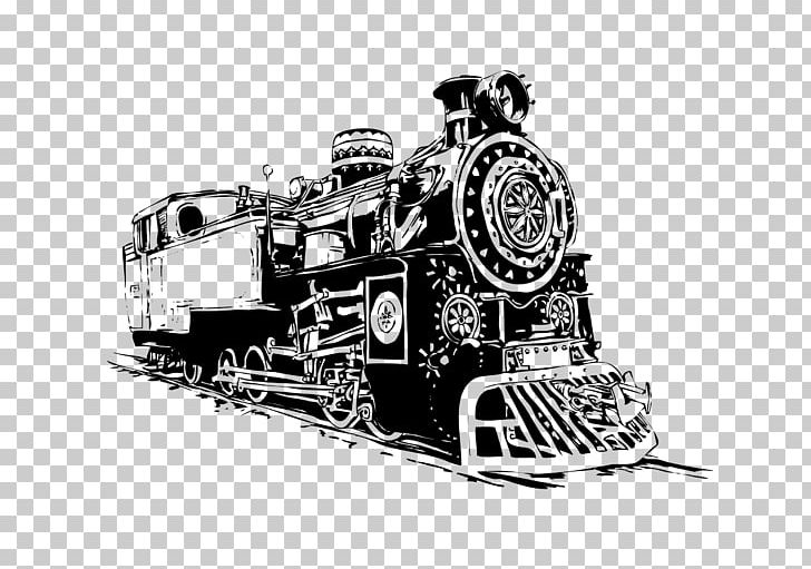 Train Rail Transport Steam Locomotive PNG, Clipart, Background, Black, Black And White, Black Background, Black Board Free PNG Download