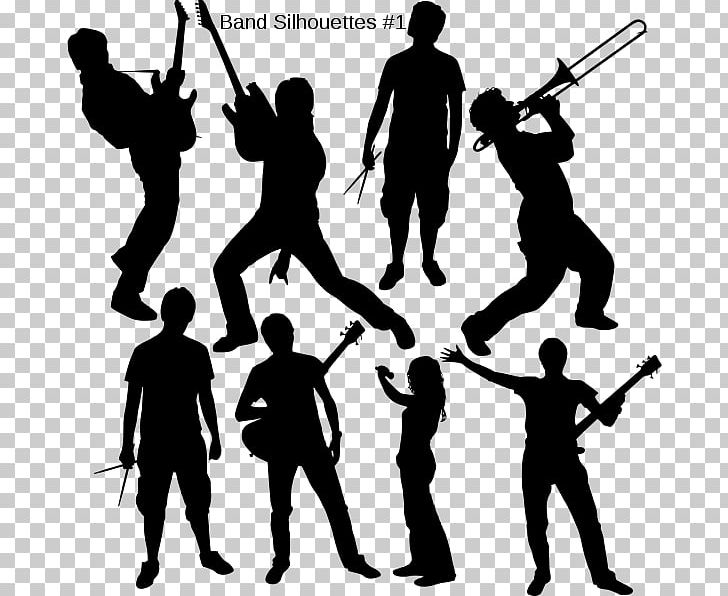 Musical Ensemble Silhouette Art PNG, Clipart, Animals, Art, Band Silhouette, Black And White, Concert Band Free PNG Download
