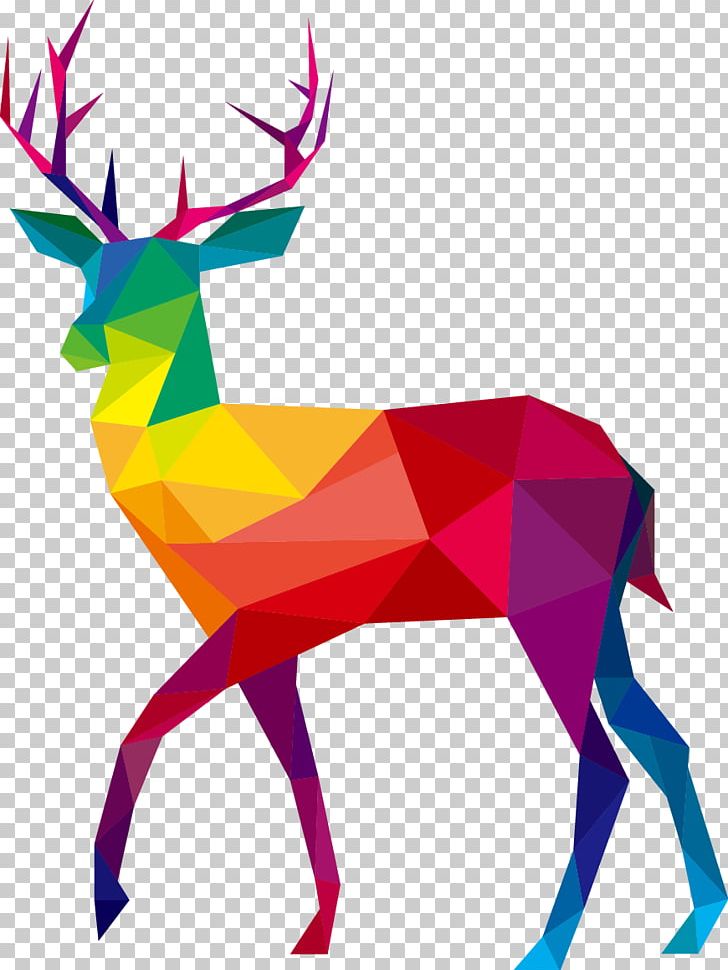 Reindeer Polygon Illustration PNG, Clipart, Animal, Animals, Antler, Art, Christmas Deer Free PNG Download
