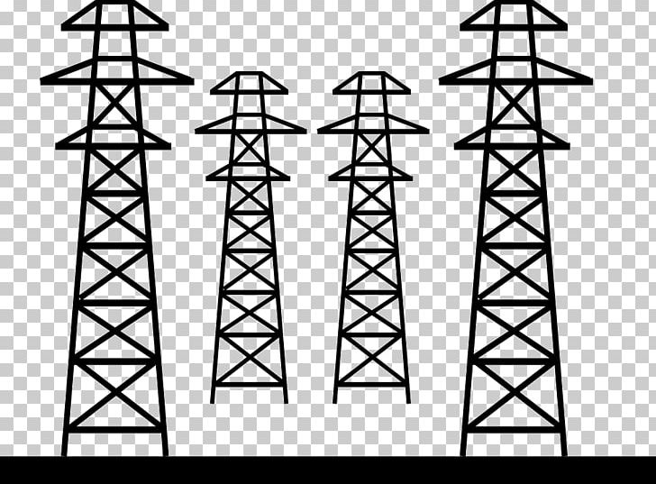 Electricity Electrical Substation Computer Icons PNG, Clipart, Angle, Area, Black And White, Cdr, Computer Icons Free PNG Download