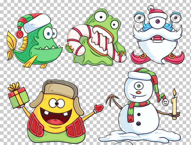 Cartoon Christmas PNG, Clipart, Cartoon, Christmas, Paint, Watercolor, Wet Ink Free PNG Download
