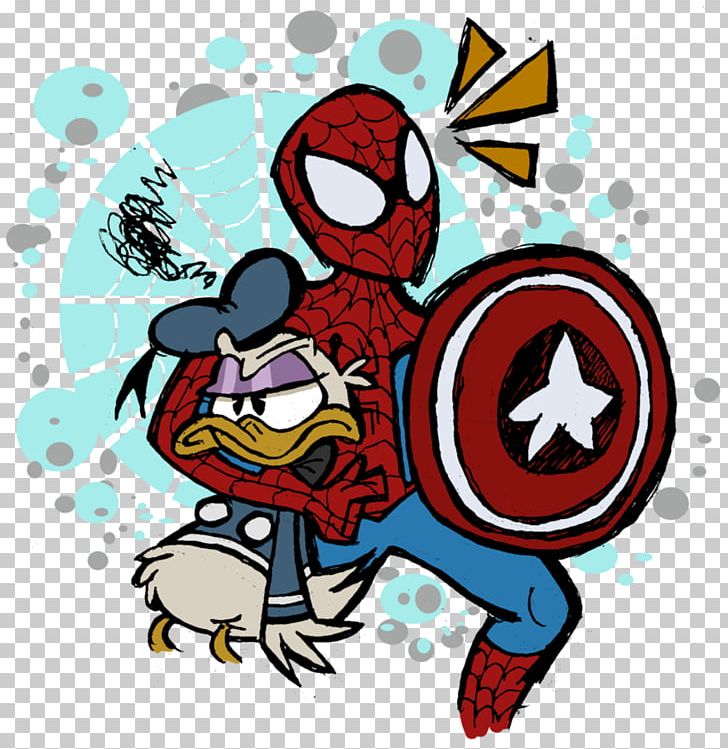 Captain America Donald Duck Spider-Man Art PNG, Clipart, Art, Artwork, Captain America, Cartoon, Comic Book Free PNG Download