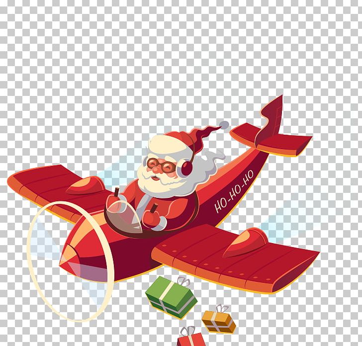 Santa Claus Airplane Christmas PNG, Clipart, Aircraft, Airplane, Cartoon, Cartoon Santa Claus, Christmas Ornament Free PNG Download