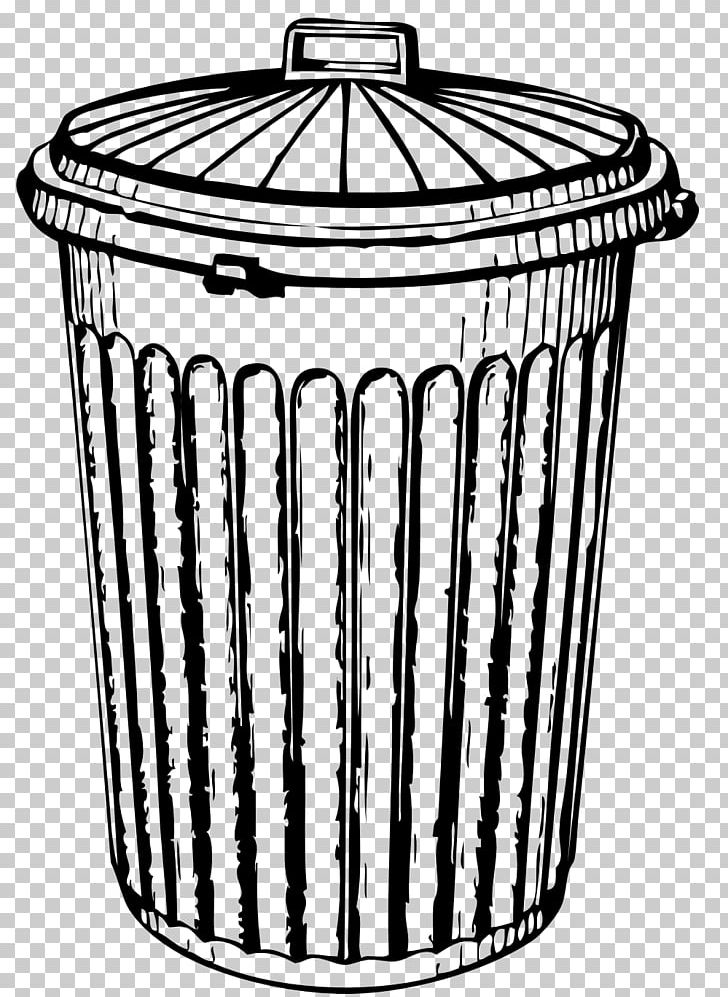 Rubbish Bins & Waste Paper Baskets PNG, Clipart, Basket, Black And White, Container, Line, Metal Free PNG Download