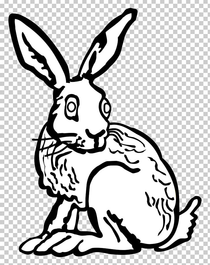 Hare Easter Bunny Line Art PNG, Clipart, Animals, Art, Black, Black And White, Cartoon Free PNG Download