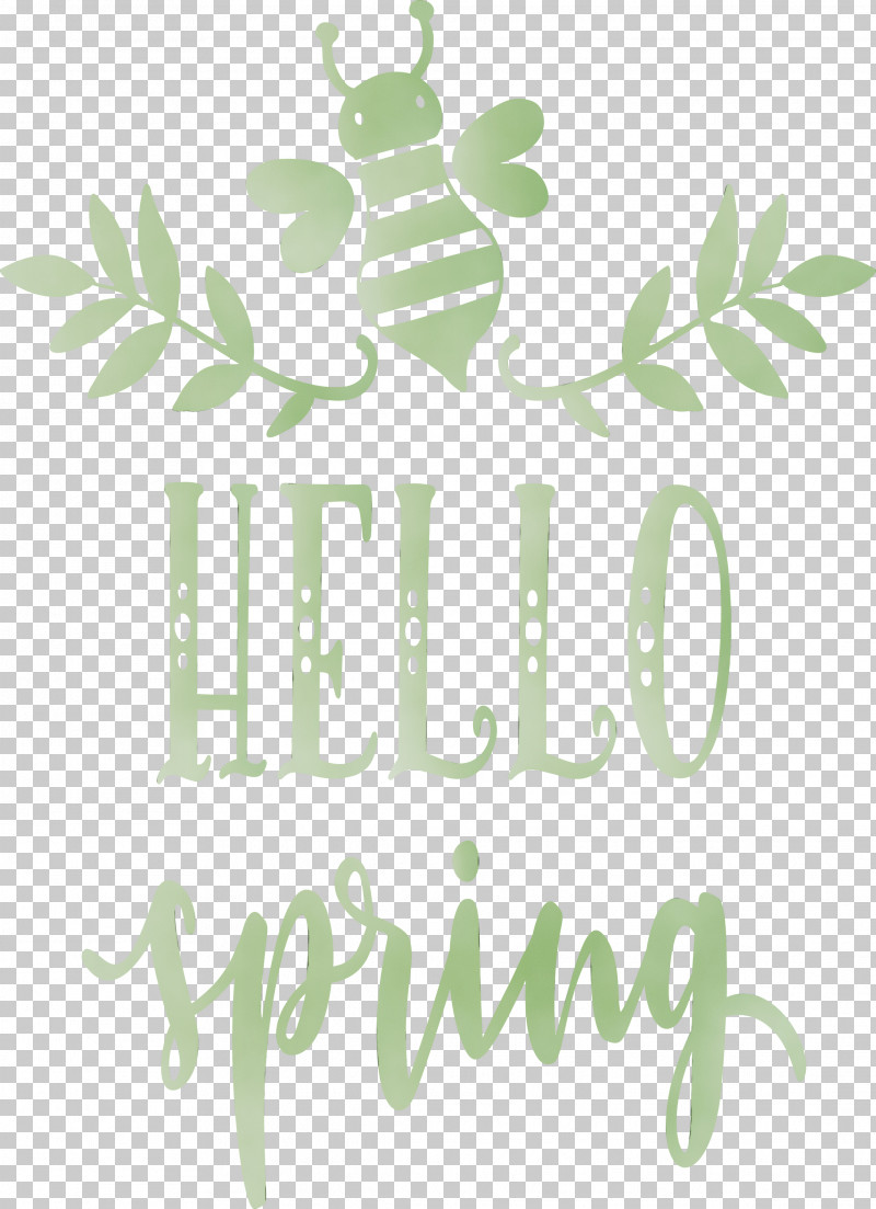 Green Leaf Text Font Logo PNG, Clipart, Green, Hello Spring, Leaf, Logo, Paint Free PNG Download