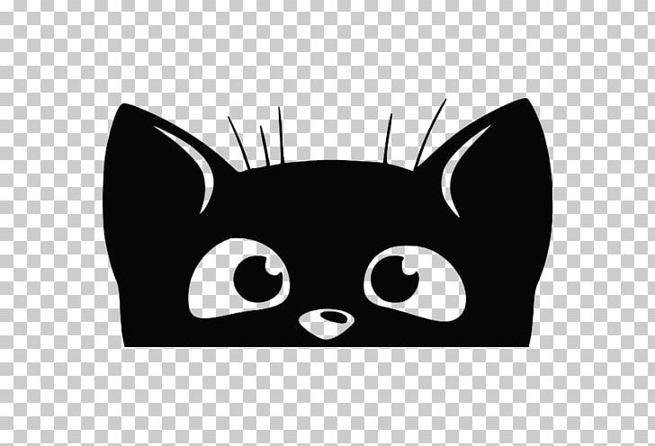 Whiskers Black Cat Kitten Sticker PNG, Clipart, Animals, Bat, Black, Black And White, Black Cat Free PNG Download