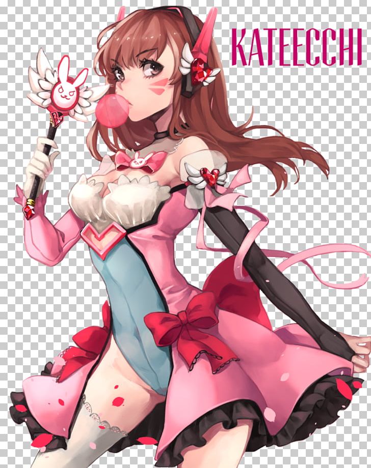 Overwatch Magical Girl D.Va Wand PNG, Clipart, Action Figure, Anime, Art, Black Hair, Brown Hair Free PNG Download