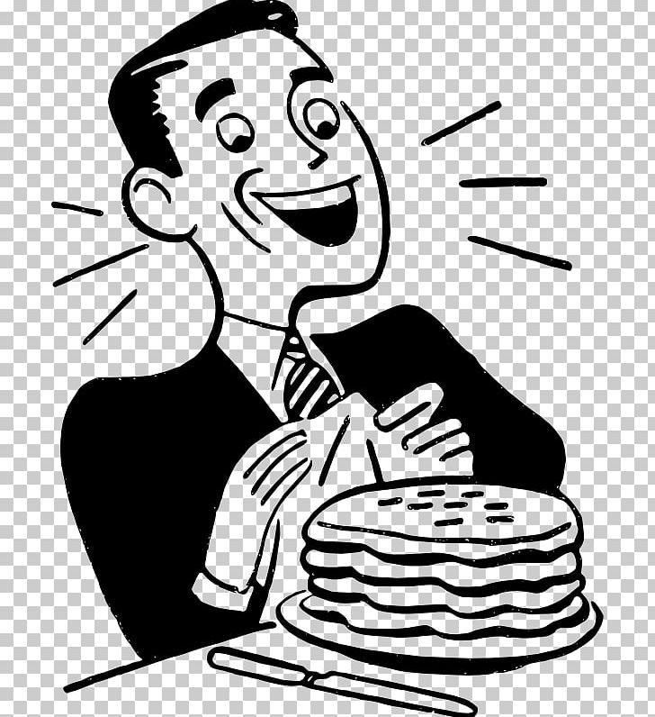 Pancake Breakfast Eating PNG, Clipart, Art, Artwork, Black And White, Breakfast, Cartoon Free PNG Download