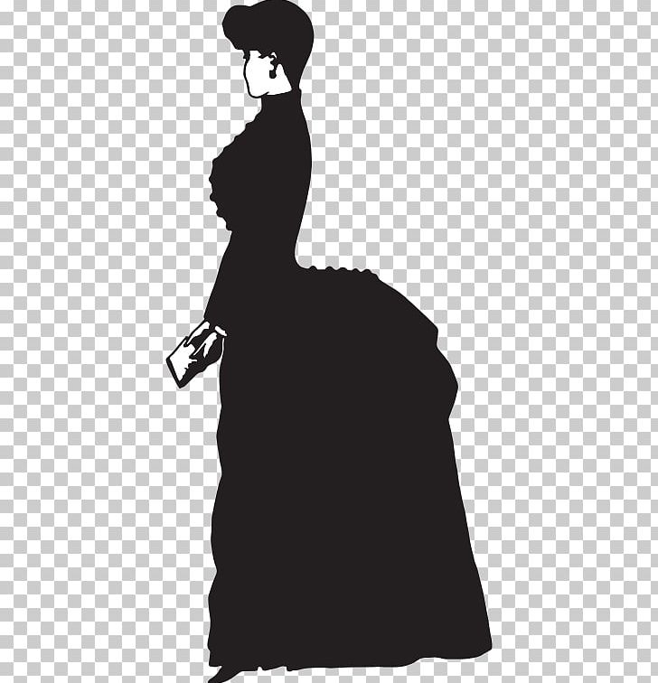 Victorian Era Silhouette Woman PNG, Clipart, Black, Black And White, Computer, Dress, Fairy Free PNG Download
