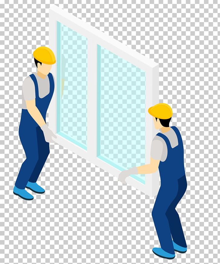 The Man Carrying The Glass Of The Window PNG, Clipart, Area, Blue, Bricks, Building, Built Free PNG Download