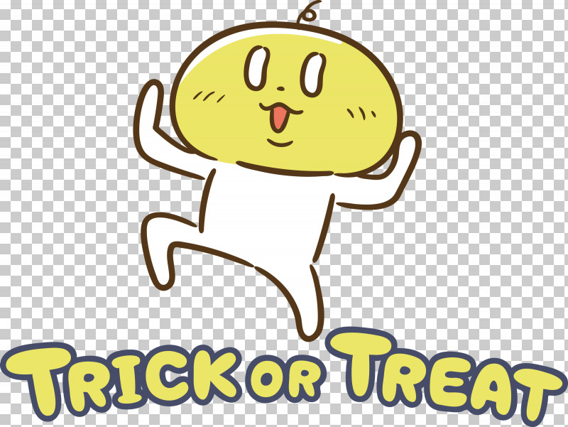 TRICK OR TREAT Happy Halloween PNG, Clipart, Behavior, Cartoon, Emoticon, Geometry, Happiness Free PNG Download