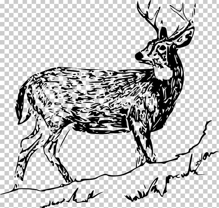 White-tailed Deer Drawing Reindeer PNG, Clipart, Animal Figure, Animals, Antler, Art, Black And White Free PNG Download