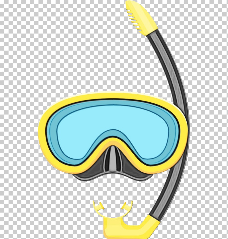 Goggles Diving Mask Yellow Beak Line PNG, Clipart, Beak, Diving Mask, Goggles, Line, Mask Free PNG Download