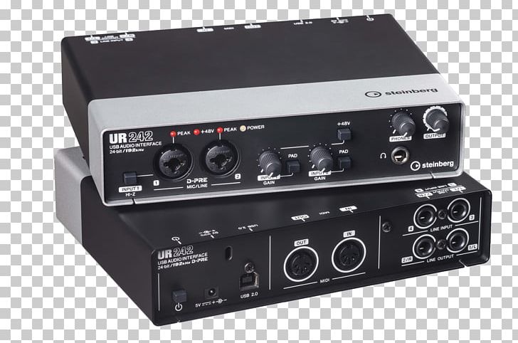 Microphone Steinberg Cubase Steinberg UR242 Audio Interface PNG, Clipart, 24bit, Audio, Audio Crossover, Audio Equipment, Controller Free PNG Download