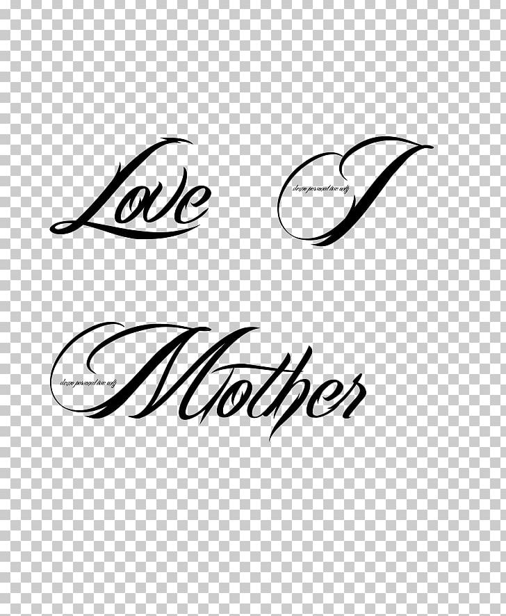 Tattoo Love Mother Heart Font PNG, Clipart, Area, Black, Black And White, Brand, Calligraphy Free PNG Download