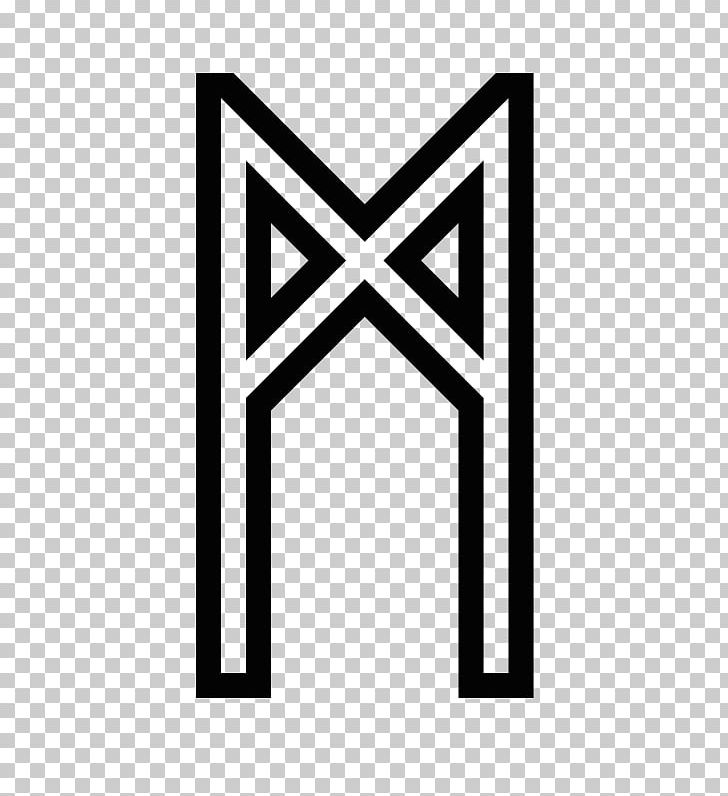 Mannaz Runes Runic Magic Ehwaz Fortune-telling PNG, Clipart, Alphabet, Angle, Area, Black, Black And White Free PNG Download