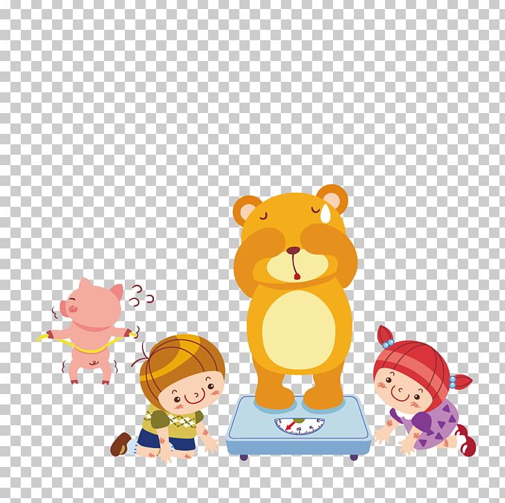 Cartoon Steelyard Balance Weight Illustration PNG, Clipart, Animals, Art, Artworks, Bear, Bear Bear Free PNG Download