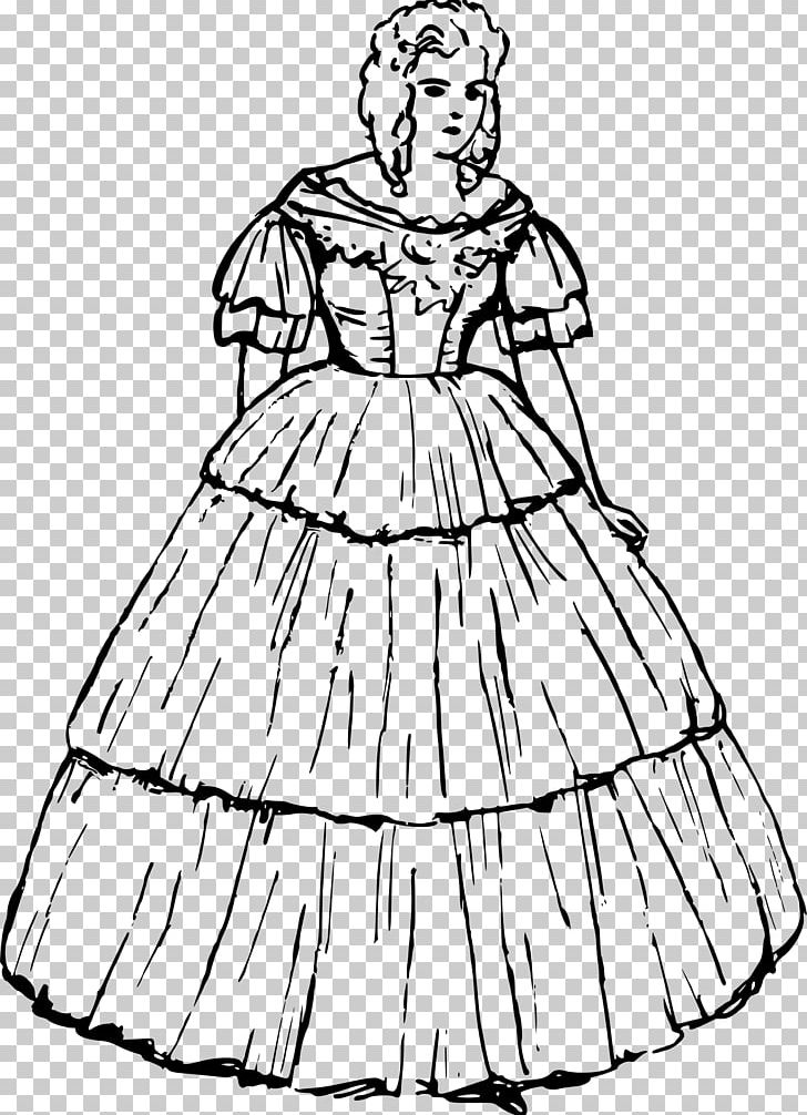 Dress Ruffle Woman Clothing T-shirt PNG, Clipart, Artwork, Black And White, Clothing, Costume, Costume Design Free PNG Download