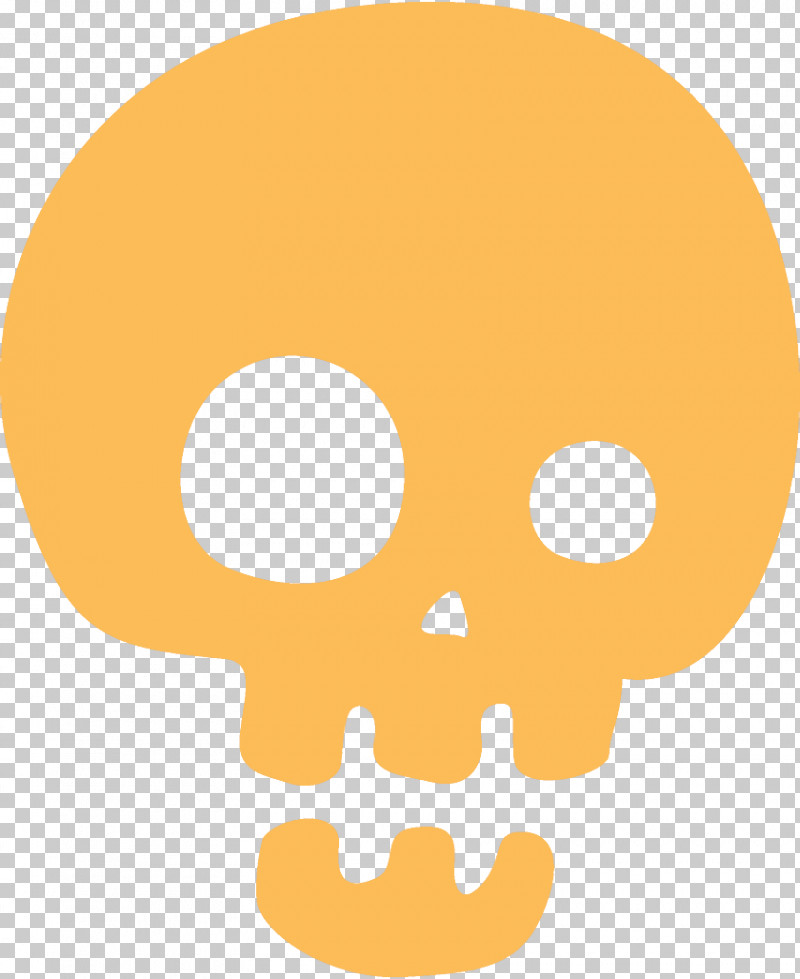 Skull Halloween PNG, Clipart, Bone, Halloween, Head, Nose, Orange Free PNG Download