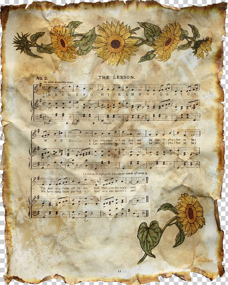 Paper Musical Note Sheet Music PNG, Clipart, Brown Paper, Flower, Flower Pattern, Flower Print, Flowers Free PNG Download