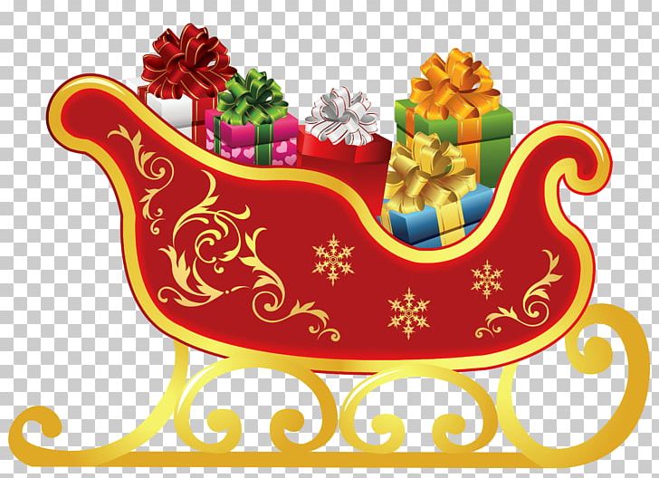 Santa Claus Reindeer Sled Christmas PNG, Clipart, Art, Christmas, Flower, Food, Free Content Free PNG Download