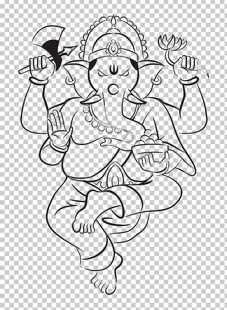 Krishna Ganesha Deity Illustration PNG, Clipart, Abstract Lines, Angle, Arm, Black, Cartoon Free PNG Download