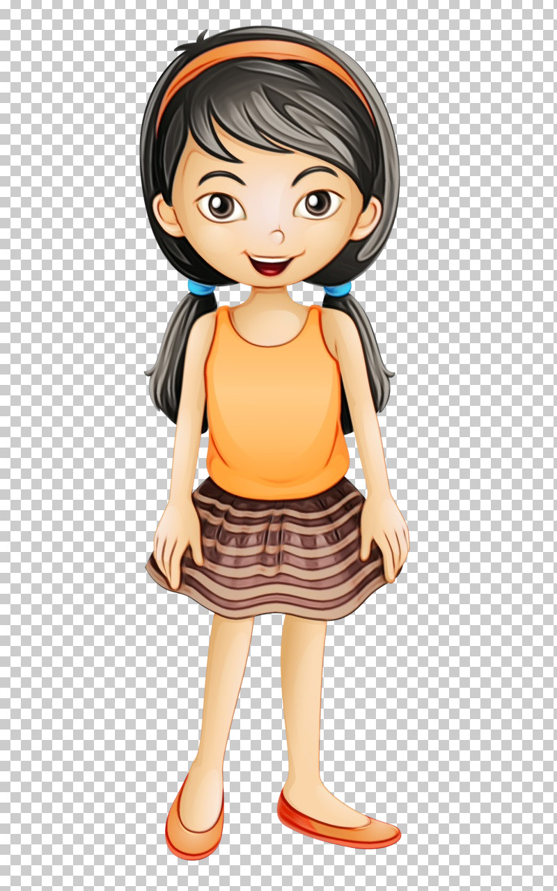 Cartoon Animation Brown Hair Child Doll PNG, Clipart, Animation, Black Hair, Brown Hair, Cartoon, Child Free PNG Download