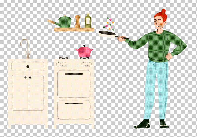 Cooking Kitchen PNG, Clipart, Behavior, Cartoon, Cooking, Green, Human Free PNG Download