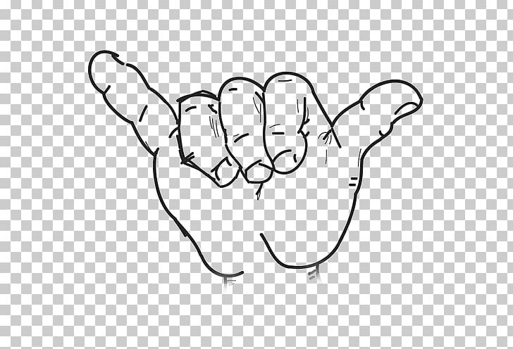 Drawing Shaka Sign The Finger Sign Language PNG, Clipart, Angle, Area, Arm, Black, Black And White Free PNG Download