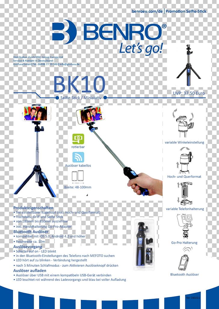 Benro BK10 Mini Tripod And Selfie Stick Monopod PNG, Clipart, Benro, Camera, Gopro, Line, Mobile Phones Free PNG Download