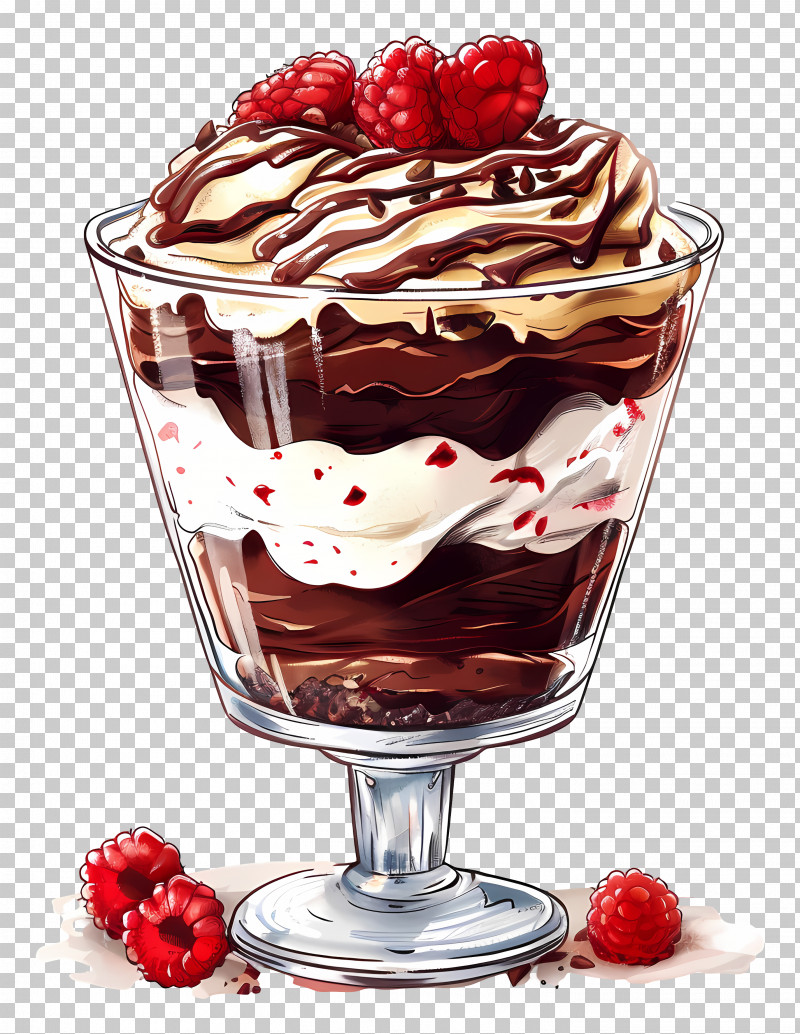 Brownie Trifle - Chocolate Trifle With Raspberries PNG