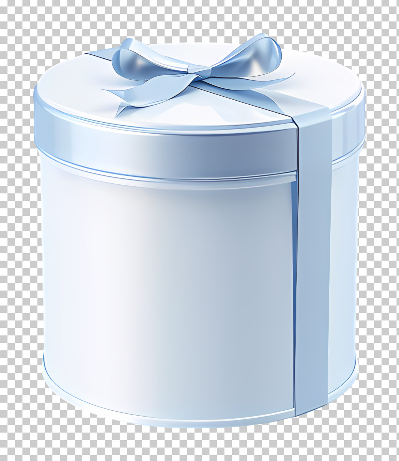 Round Blue Gift Box PNG