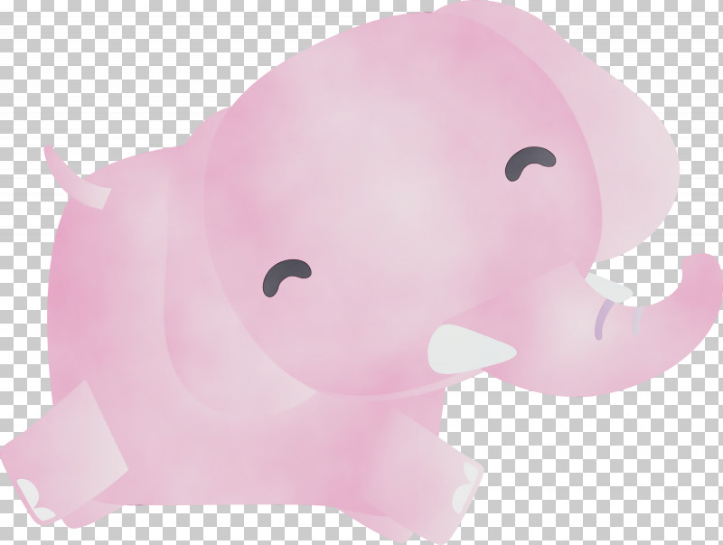 Elephant PNG, Clipart, Animal Figure, Elephant, Paint, Pink, Snout Free PNG Download