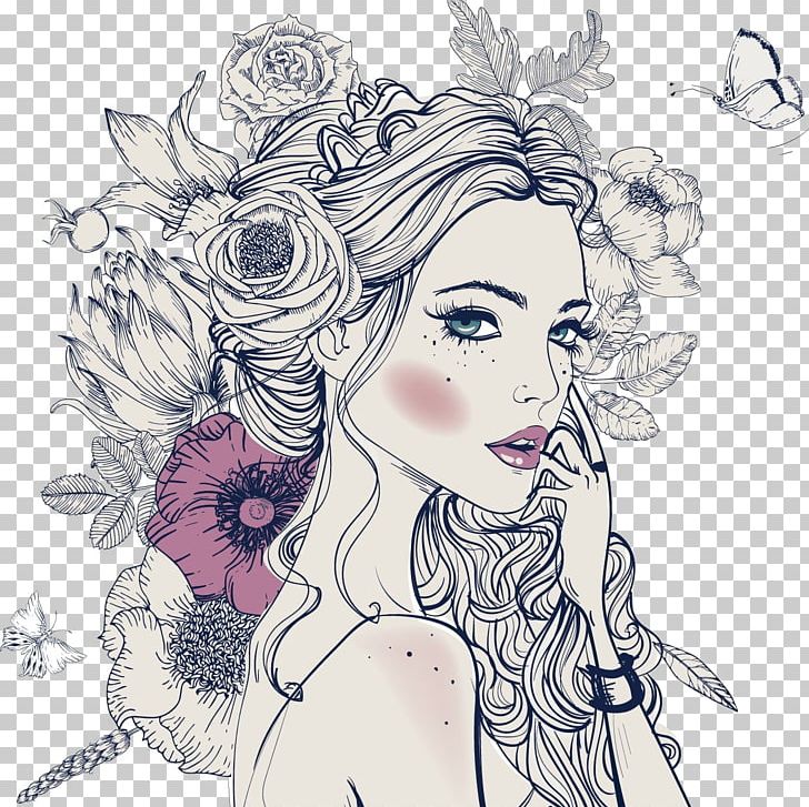 Portrait Stock Photography PNG, Clipart, Face, Fashion Design, Fashion Illustration, Fictional Character, Flower Free PNG Download