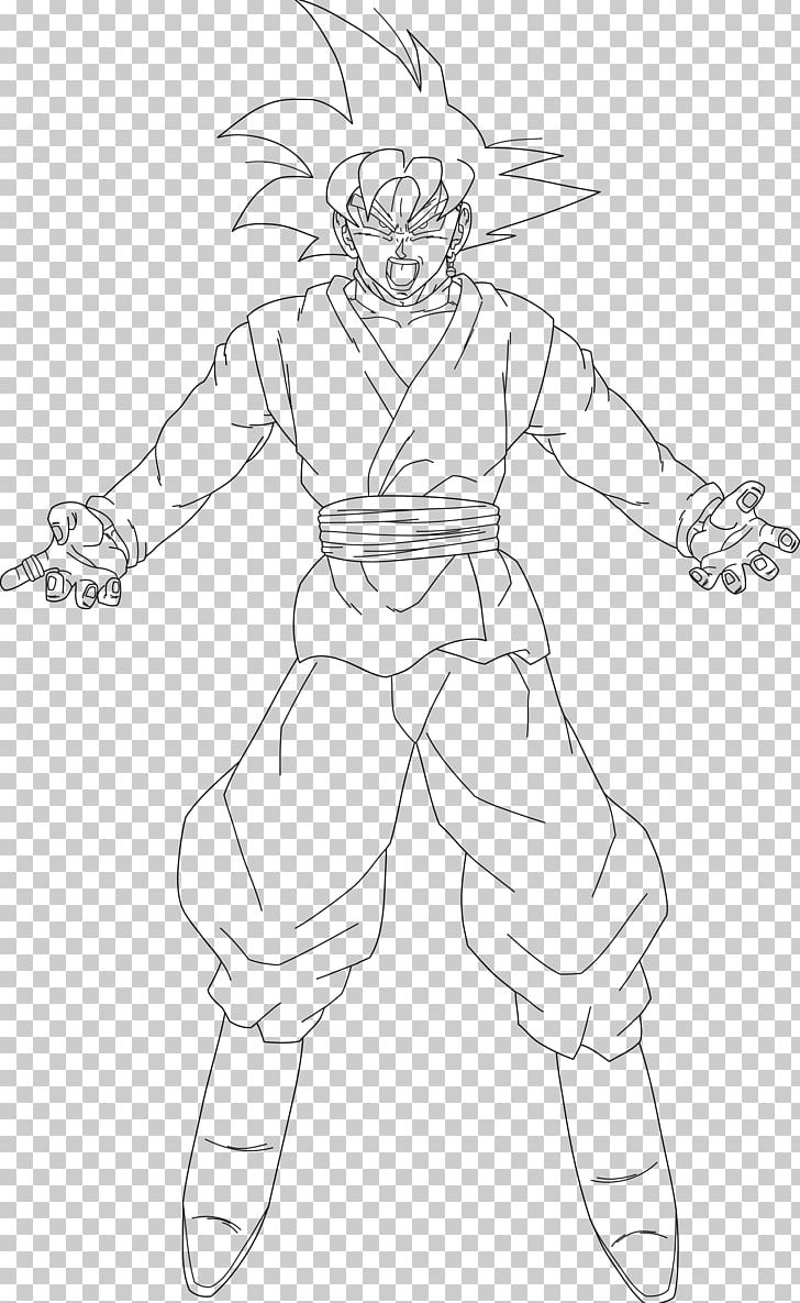 Goku Trunks Vegeta Line Art Sketch PNG, Clipart, Angle, Arm, Black And White, Cartoon, Character Free PNG Download