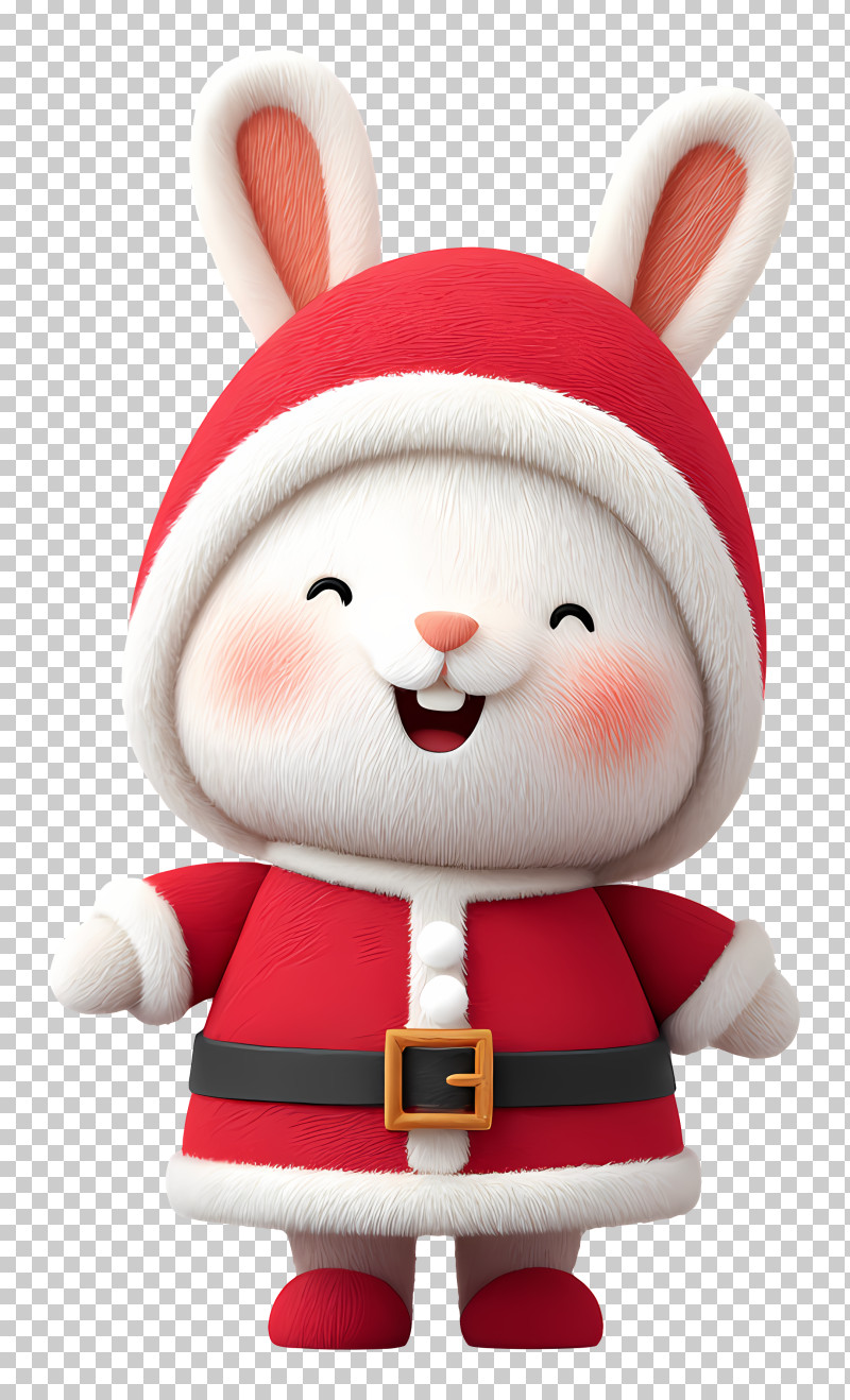 Christmas Bunny In Santa Costume - Bunny In Santa Outfit PNG