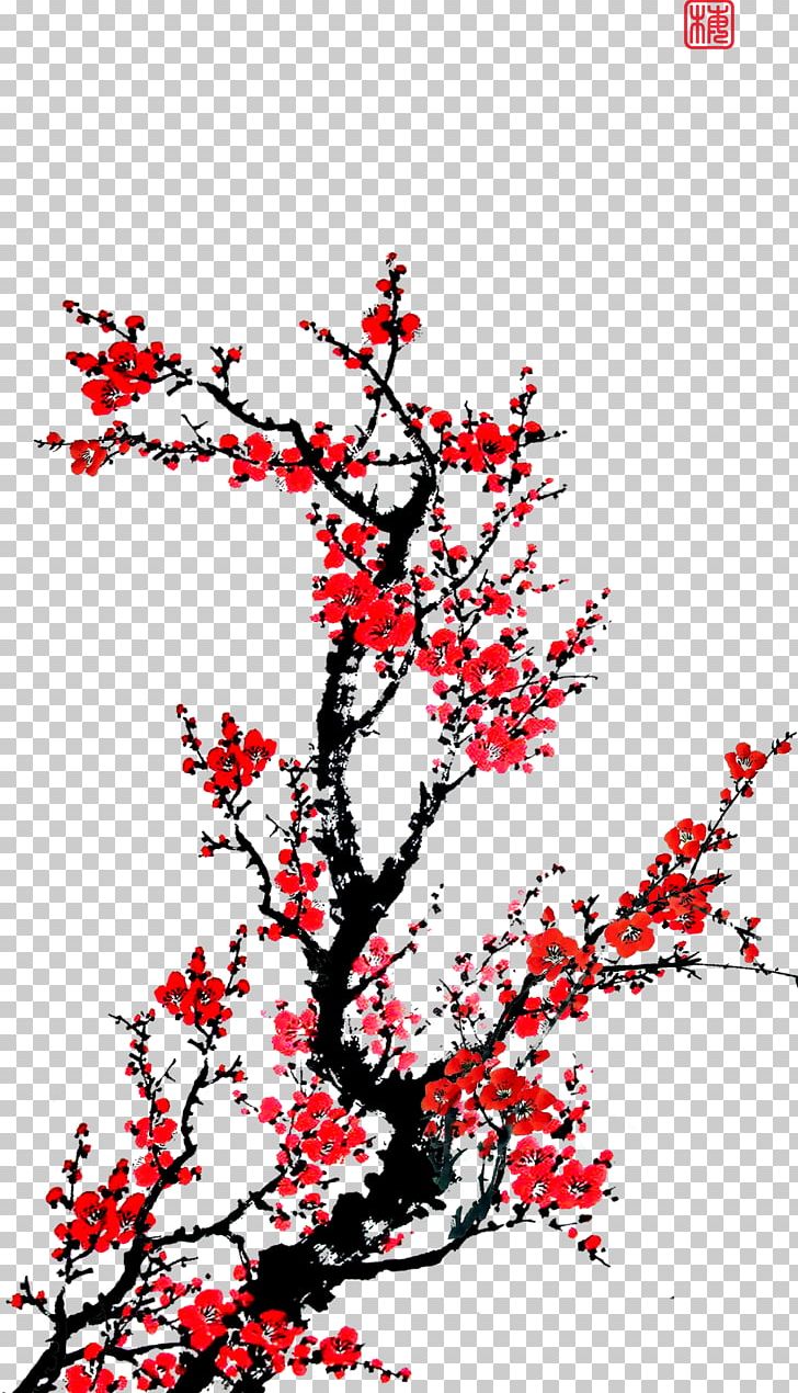 Plum Blossom Daoist Temple PNG, Clipart, Branch, Canvas, Chinese Calligraphy, Chinese Painting, Design Free PNG Download